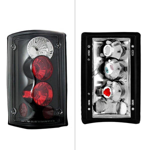 109.91 Spyder Euro Style Tail Lights Ford Econoline Van (95-06) Black / Chrome / Smoke - Redline360