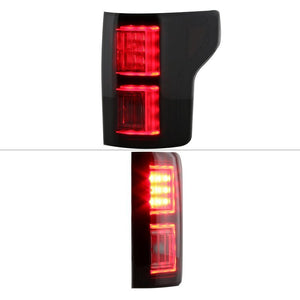 314.02 Spyder LED Tail Lights Ford F150 (15-17) [Non-Rear Blind Spot Sensor Model] All Black / Black Smoke / Red Clear - Redline360