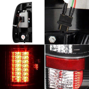 224.10 Spyder LED Tail Lights Ford F250/F350/F450/F550 Super Duty (99-07) Black / Black Smoke / Chrome / Red Clear - Redline360