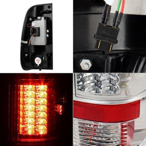 224.10 Spyder LED Tail Lights Ford F250/F350/F450/F550 Super Duty (99-07) Black / Black Smoke / Chrome / Red Clear - Redline360