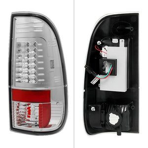 224.10 Spyder LED Tail Lights Ford F150 Styleside (97-03) Black / Black Smoke / Chrome / Red Clear - Redline360