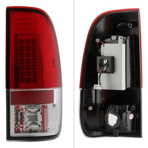 224.10 Spyder LED Tail Lights Ford F150 Styleside (97-03) Black / Black Smoke / Chrome / Red Clear - Redline360