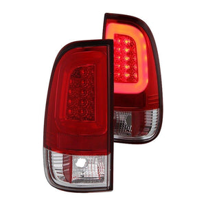 224.10 Spyder LED Tail Lights Ford F250/F350/F450/F550 Super Duty (99-07) Black / Black Smoke / Chrome / Red Clear - Redline360