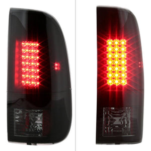 158.44 Spyder LED Tail Lights Ford F250/F350/F450 Super Duty (08-16) Black / Black Smoke / Red Clear / Smoke / Chrome - Redline360
