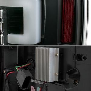 376.83 Spyder LED Tail Lights Ford F250 Superduty (17-18) [Halogen Bulb Model Only] Black / Black Smoke / Chrome / Red Clear - Redline360