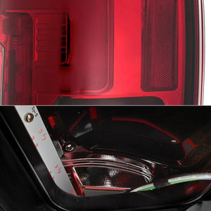 384.68 Spyder LED Tail Lights Ford F250 Superduty (17-18) [Blind Spot Monitoring Model] Black / Chrome / Red Clear - Redline360
