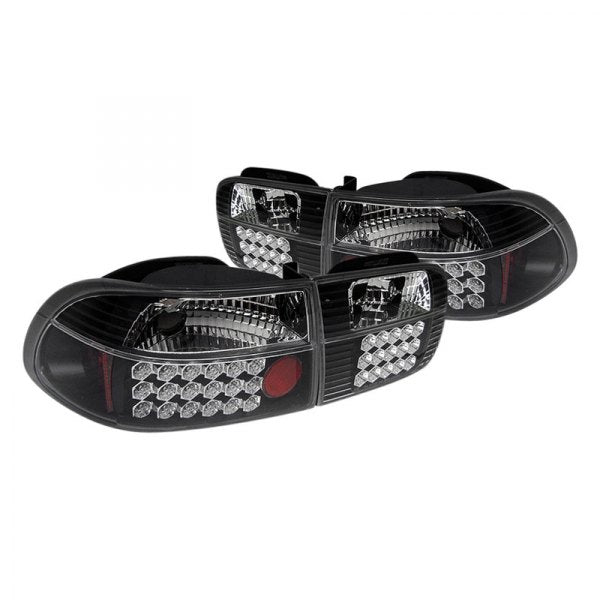 Spyder LED Tail Lights Honda Civic EG Hatch (19921995) Black or Red C Redline360
