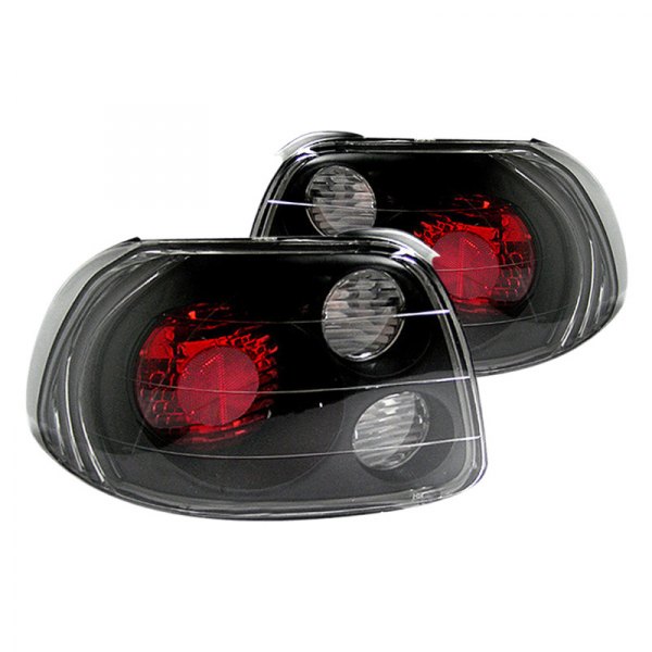 129.89 Spyder Euro Style Tail Lights Honda Del Sol (1993-1997) - Black - Redline360