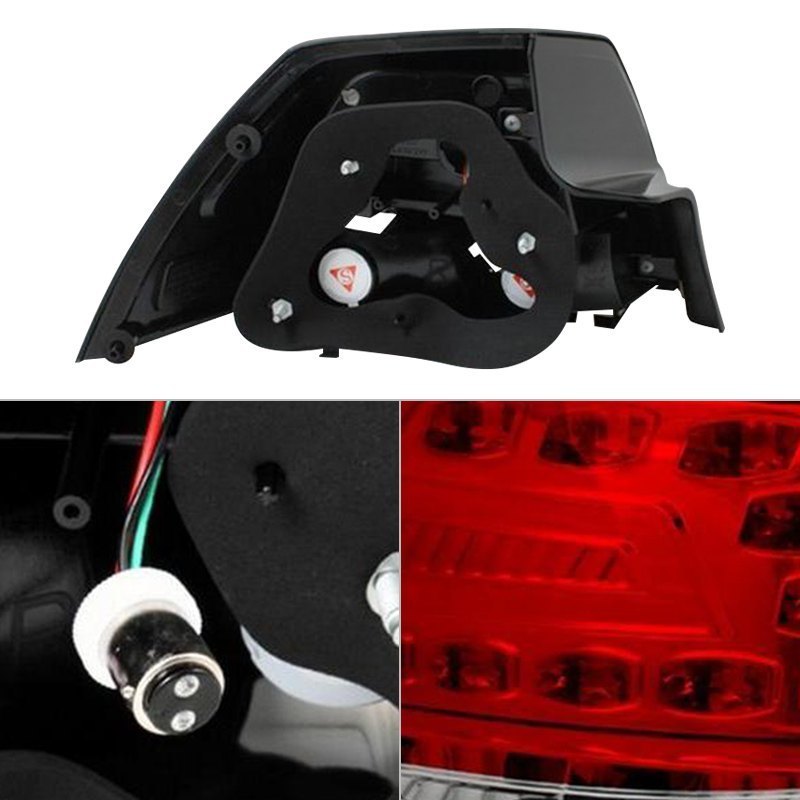 Spyder LED Tail Lights Pontiac G8 (2008-2009) Black / Red Clear