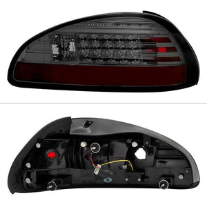 211.97 Spyder LED Tail Lights Pontiac Grand Prix (1997-2003) Black / Black Smoke / Smoke / Red Clear - Redline360