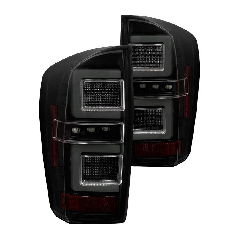 340.43 Spyder LED Tail Lights Toyota Tacoma (16-19) [w/ Light Bar] Black / Black Smoke / Red Clear - Redline360