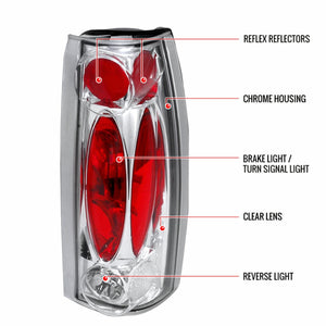 C/K Taillights LED W/ Chrome Housings & Clear Lenses Chevy/GMC 1988-98 C/K Taillights LED W/ Chrome Housings & Clear Lenses Chevy/GMC 1988-98