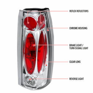 63.00 Spec-D Tail Lights Chevy Silverado (88-98) Blazer (92-94) Suburban (92-99) Tahoe (94-99) Halogen or LED - Redline360