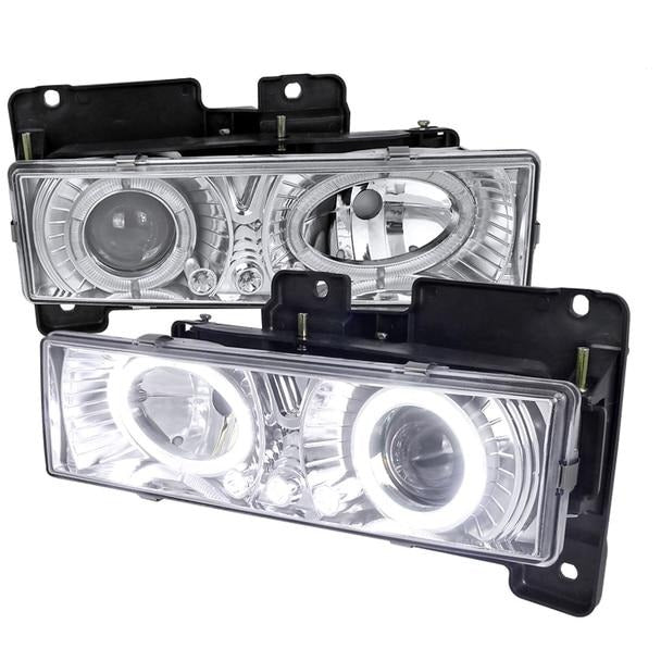 Spec-D Projector Headlights Chevy C10 / Blazer / Tahoe / Silverado (88-98)  Halo LED - Black or Chrome