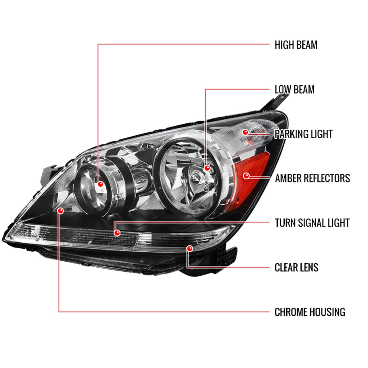 Spec-D OEM Replacement Headlights Honda Odyssey (2005-2006-2007