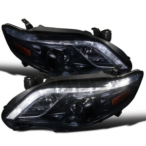 229.95 Spec-D Projector Headlights Toyota Corolla (2011-2012-2013) LED Strip - Black or Chrome - Redline360