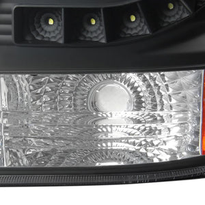 225.00 Spec-D Projector Headlights Silverado (99-02) Tahoe/Suburban (00-06) w/ LED Light Strip & Bumper Lights - Black Clear / Smoke - Redline360