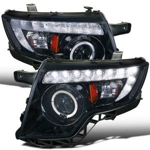 239.95 Spec-D Projector Headlights Ford Edge (07-10) Halo w/ LED Bar - Black or Chrome - Redline360