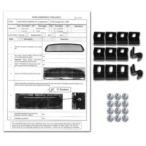 155.00 Spec-D Grill Insert Dodge Ram 1500 (2013-2018) Rivet Style Black Stainless Steel - Redline360