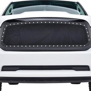 155.00 Spec-D Grill Insert Dodge Ram 1500 (2013-2018) Rivet Style Black Stainless Steel - Redline360