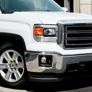 63.00 Spec-D OEM Fog Lights GMC Sierra 1500 (2014-2015) Chrome Housing - Clear Lens - Redline360