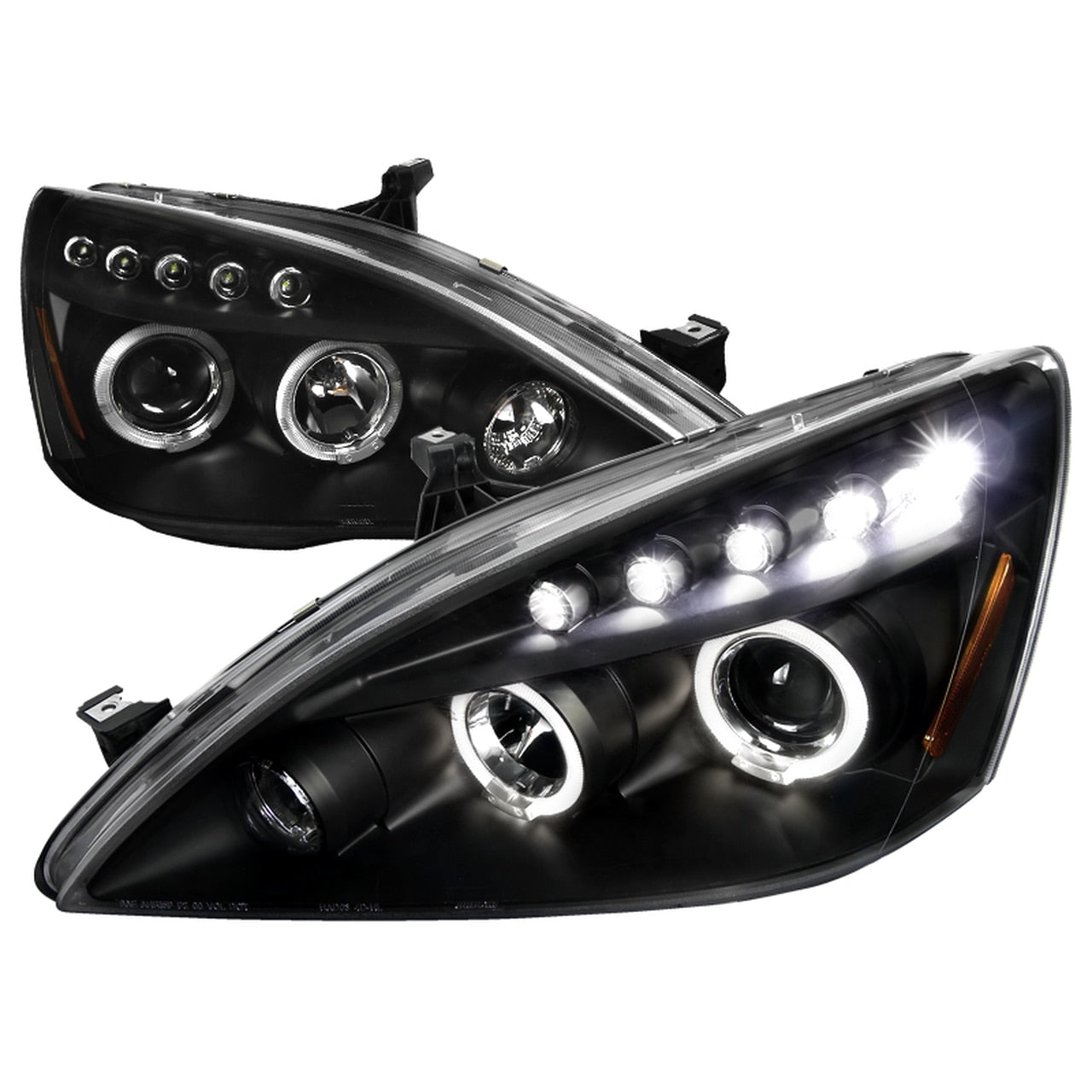 Spec-D Projector Headlights Honda Accord (03-07) Dual Halo w/ LED Accents -  Black or Chrome