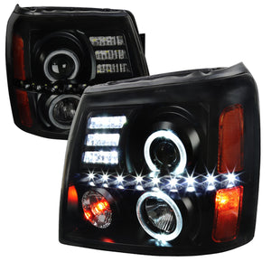 239.95 Spec-D Projector Headlights Cadillac Escalade (02-06) Dual Halo LED - Black / Chrome / Tinted - Redline360