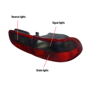 108.00 Spec-D Tail Lights Honda Civic EG (92-95) Coupe/Sedan/Hatch - Black or Chrome - Redline360