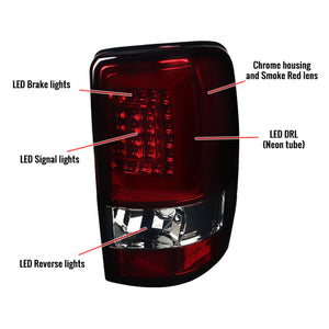 199.95 Spec-D LED Tail Lights GMC Yukon / Yukon XL (00-06) Black / Smoke / Red - Redline360