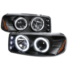 Load image into Gallery viewer, Spec-D Projector Headlights GMC Yukon (01-06) Sierra (99-06) Dual Halo w/o Bumper Lights - Black or Chrome - Matte Black/Clear Lens Alternate Image