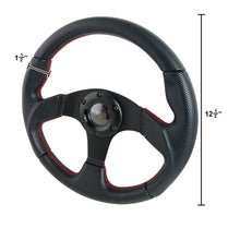 Load image into Gallery viewer, 59.95 Spec-D Steering Wheel (320mm Momo Race Style) 1.5&quot; Thick - Black w/ Red Stitch - Redline360 Alternate Image