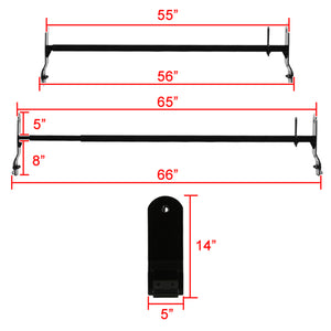 199.95 Spec-D Roof Rack Ladder Bars Ford E150 E250 E350 Van (99-14) Rain Gutter Models - Set of 3 - Redline360