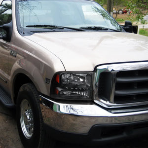 149.95 Spec-D Crystal Headlights Ford Excursion (2000-2004) w/ or w/o LED Light Bar - Redline360