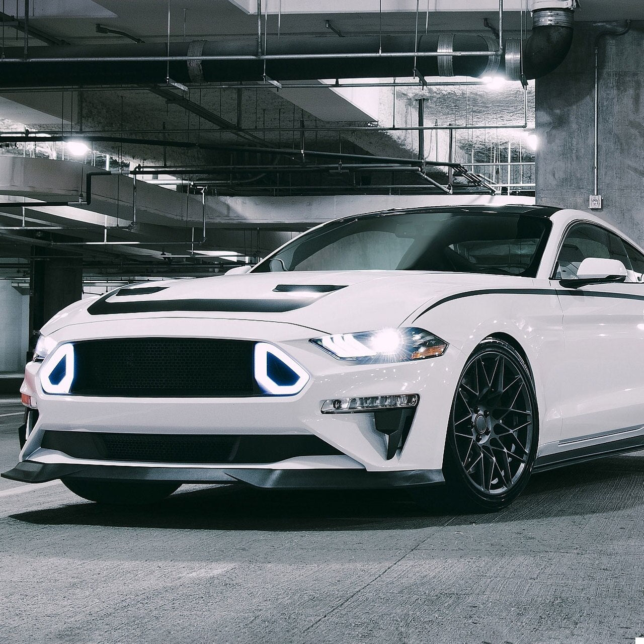 Spec-D Front Lip Ford Mustang GT (2018-2019) Rock Style - Black