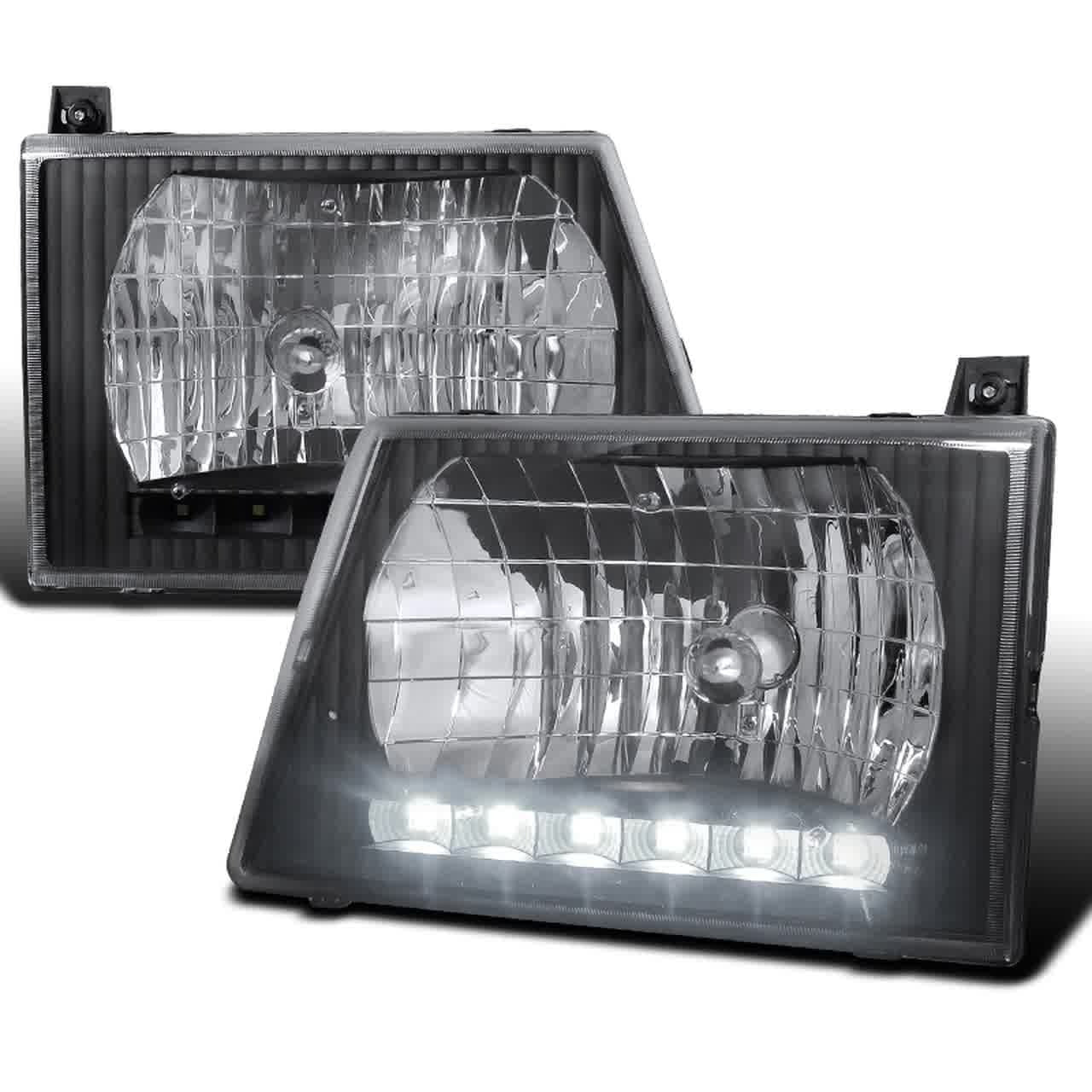 Spec-D OEM Replacement Headlights Ford E-Series Econoline Van (92-06) w/ or  w/o SMD LED Light Strip