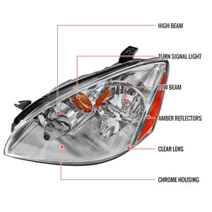 113.00 Spec-D OEM Replacement Headlights Nissan Altima (02-04) Chrome or Matte Black Housing - Redline360