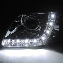 Load image into Gallery viewer, Spec-D Projector Headlights Ford F150 (97-04) Expedition (97-02) w/ SMD LED Light Strip - Black or Chrome - Matte Black/Clear Lens Alternate Image