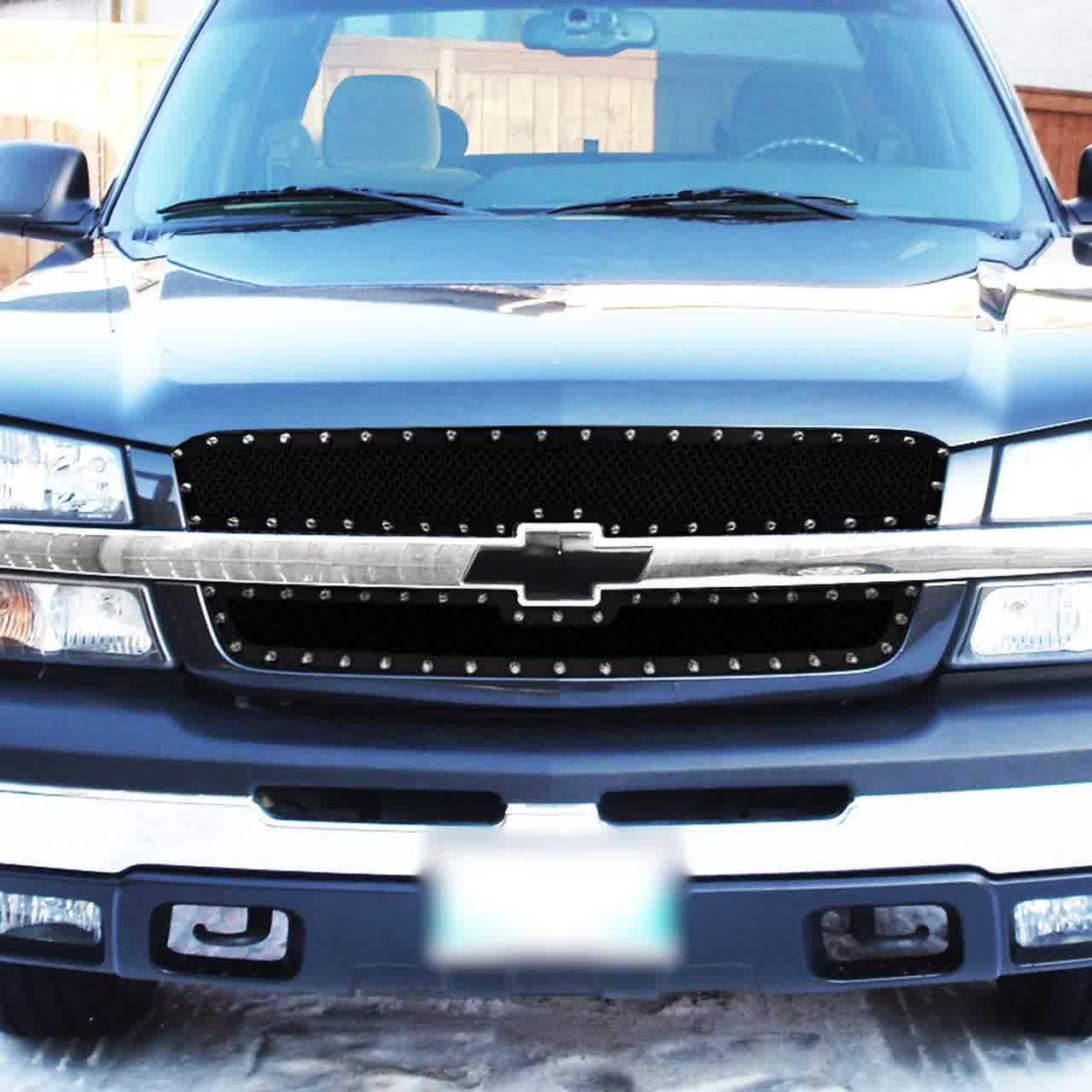 Polished Billet Upper Grille – For 2002–2005 Chevy Silverado 1500 & Avalanche