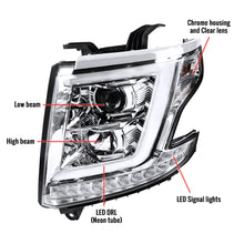 Load image into Gallery viewer, 375.00 Spec-D Projector Headlights Chevy Suburban/Tahoe (2015-2020) w/ C-bar LED DRL - Black or Chrome - Redline360 Alternate Image