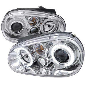 149.95 Spec-D Projector Headlights VW Golf / GTI MK4 (1999-2005) R32 (2004) Halo Black / Chrome - Redline360