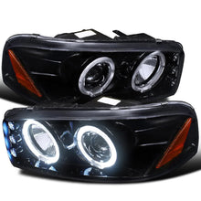 Load image into Gallery viewer, Spec-D Projector Headlights GMC Yukon (01-06) Sierra (99-06) Dual Halo w/o Bumper Lights - Black or Chrome - Matte Black/Clear Lens Alternate Image