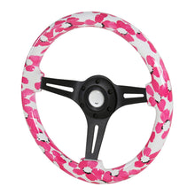 Load image into Gallery viewer, Spec-D Steering Wheel (350mm 3-Spoke Hawaii Pink Floral) 2" Deep Dish - Wood - Default Title Alternate Image