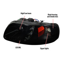 Load image into Gallery viewer, Spec-D Projector Headlights Ford F150 (97-04) Expedition (97-02) w/ SMD LED Light Strip - Black or Chrome - Matte Black/Clear Lens Alternate Image