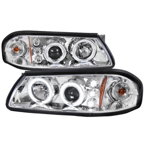 159.95 Spec-D Projector Headlights Chevy Impala (2000-2005) LED Halo - Black / Chrome - Redline360