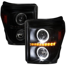 Load image into Gallery viewer, 239.95 Spec-D Projector Headlights Ford F250 F350 (2011-2016) Dual LED Halo Black / Tinted / Clear - Redline360 Alternate Image
