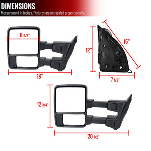 169.95 Spec-D Towing Mirrors Ford F250 F350 F450 F550 (2003-2015) Manual Adjustable & Extendable - Redline360