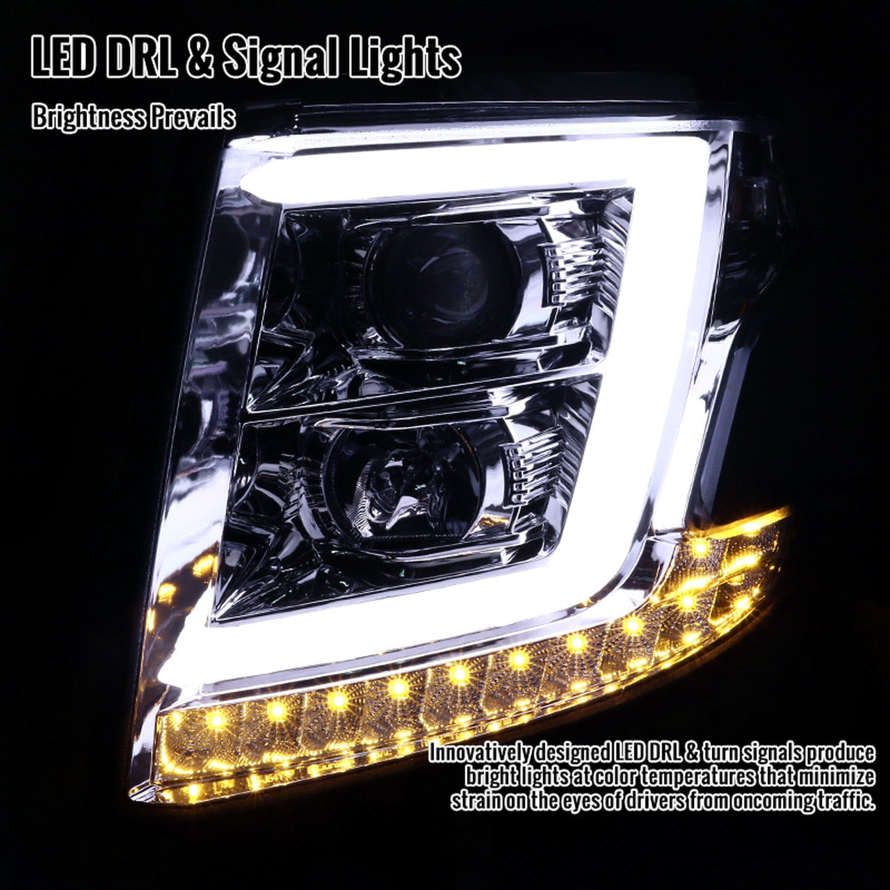 Spec-D Projector Headlights Chevy Suburban/Tahoe (2015-2020) w/ C