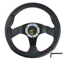 Load image into Gallery viewer, 59.95 Spec-D Steering Wheel (320mm Momo Race Style) 1.5&quot; Thick - Black w/ Red Stitch - Redline360 Alternate Image