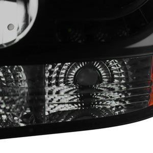 225.00 Spec-D Projector Headlights Silverado (99-02) Tahoe/Suburban (00-06) w/ LED Light Strip & Bumper Lights - Black Clear / Smoke - Redline360