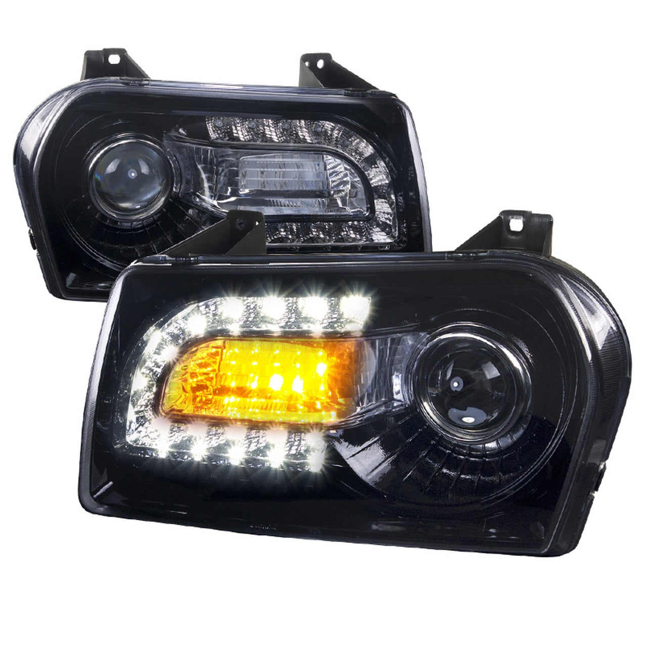 Spec-D Projector Headlights Chrysler 300 (2005-2010) w/ LED Strip